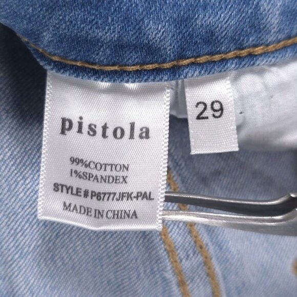 Pistola Exposed Button Fly Raw Hem High Rise Jeans Skinny P6777JFK-PAL Size 29 - Picture 12 of 13